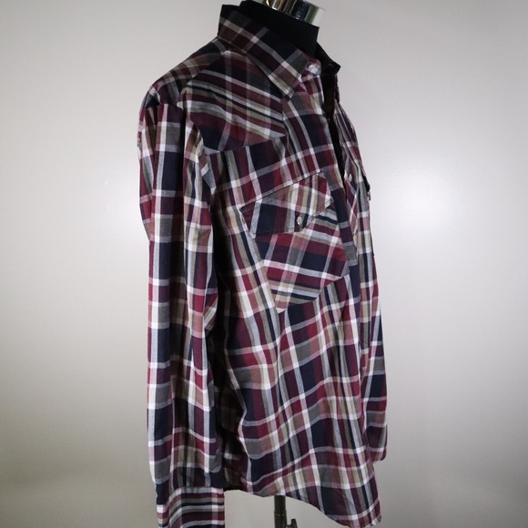 Outlaw Western Wear Shirt Mens Large Extra Long Tails Pearl Snap Long Sleeve - Picture 3 of 9